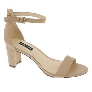 NINE WEST • Natural Pruce Ankle Strap Sandals